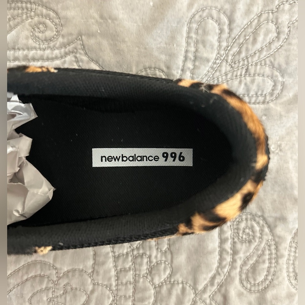 NWOT New Balance 996 J Crew Collab Leopard Print Calf Hair Sneakers Size 8 - Picture 9 of 10